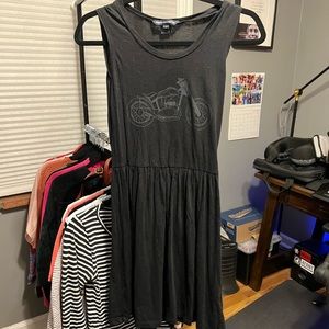 French connection. Black tank top dress with motorcycle on the front -4